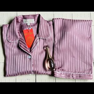 Women Silk Satin Misty Rose Luxurious pajama Set
